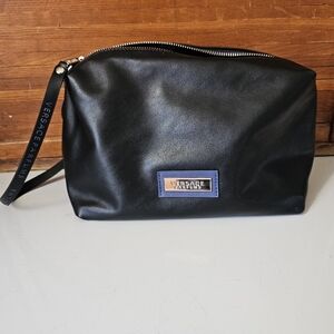 Versace Black Toiletry Bag with Silver Zipper